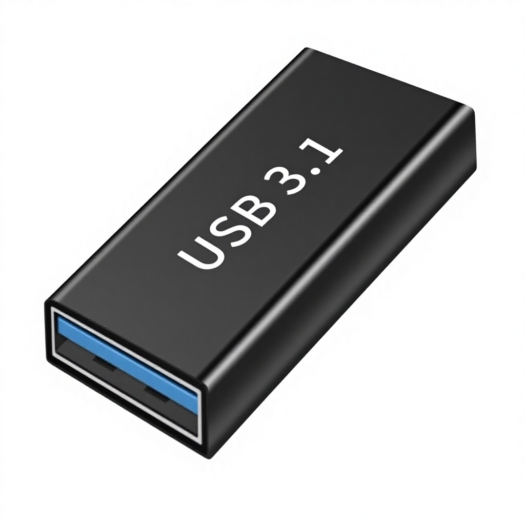 USB A Hembra a USB C Hembra Negro