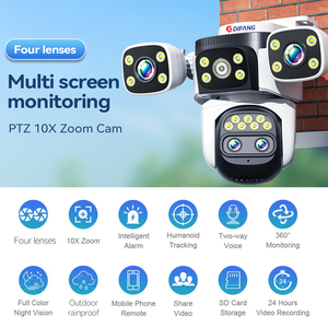 12MP Wifi <strong>Security</strong> Camera <strong>Motion</strong> <strong>Detection</strong> 10X Zoom 4 Lens Wifi 6 Wireless Outdoor PTZ CCTV Home <strong>Security</strong> <strong>System</strong> Camera - Product Image 2