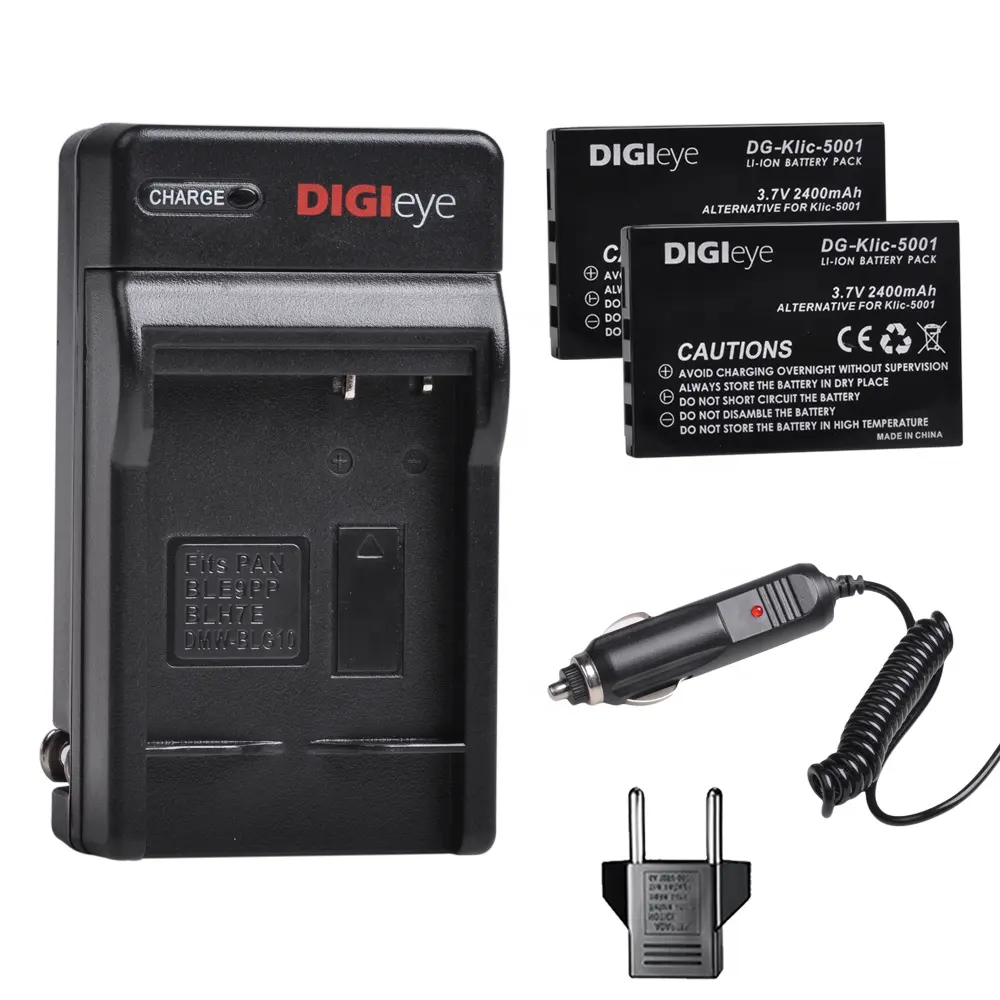 KLIC5001用DIGIeyeカーチャージャーDB-L50コダックEasyshare P712、P850、P880、DX6490、DX7440、DX7590、DX7630カメラ用バッテリー