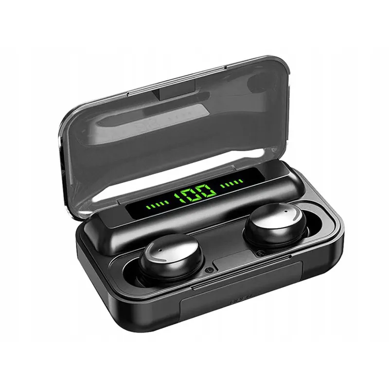 Bluetooth 5.0防水IPX-5充電ケースとノイズキャンセリングLEDディスプレイワイヤレスイヤフォン