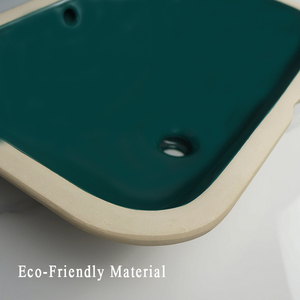 TARPUL陶瓷艺术彩盆绿色哑光矩形浴室洗手盆安装梳妆台水槽 - Product Image 3