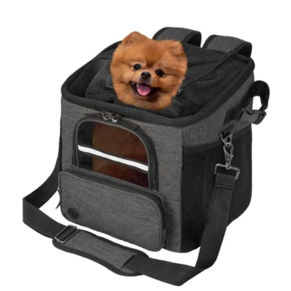 Cesta de bicicleta para perro, cesta de bicicleta para mascota con ventilación, mochila transportadora de bicicleta, asiento de coche para ventana de malla, cama de Sherpa suave