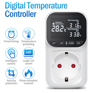 Digital LCD Screen <strong>Temperature</strong> Controller EU Plug Thermostat <strong>Timer</strong> Switch Socket for Refrigerator - Product Image 2