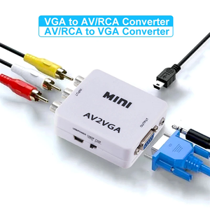 1080P Mini Video Convertor RCA AV to <strong>VGA</strong> Video Converter Conversor with 3.5mm Audio AV2VGA / CVBS + Audio to PC HDTV Converter - Product Image 2
