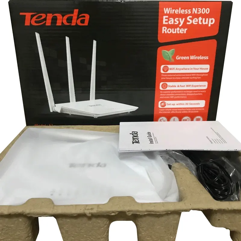 İngilizce ambalaj orijinal Tenda F3 Router 300Mbps 4 anten 4 Port İngilizce sürümü kablosuz yönlendirici tenda