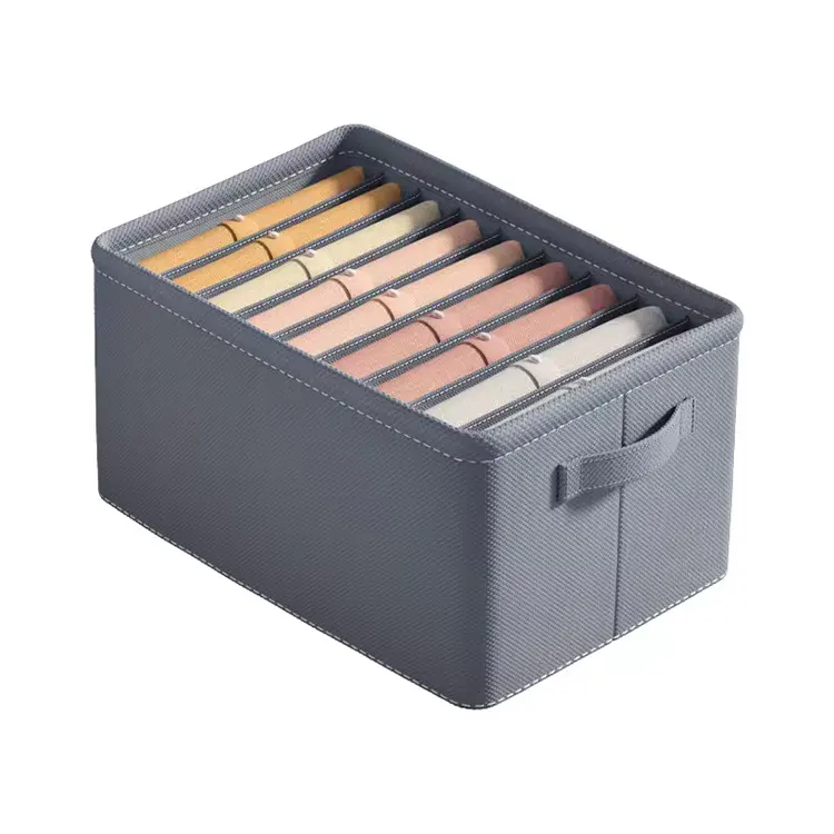 Caja de almacenamiento de cajón multifuncional, caja de almacenamiento plegable no tejida con mango de Metal, para calcetines y ropa