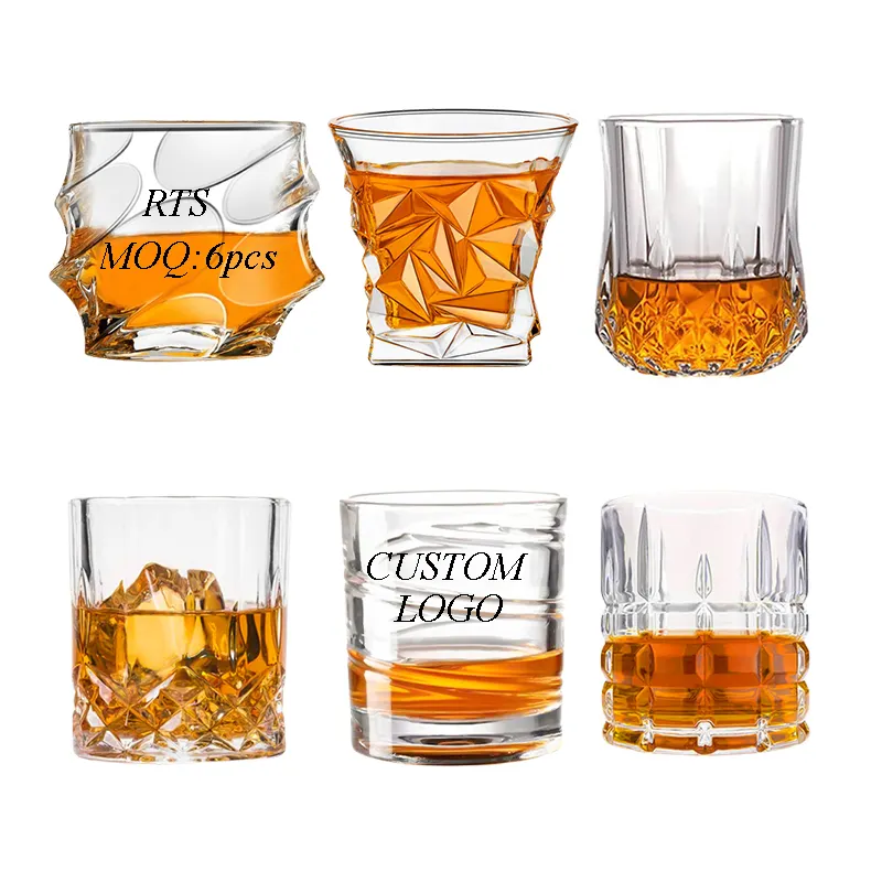 Vente en gros échantillon gratuit de verres à whisky verres à liqueur court avec logo personnalisé verres à vodka verre à whisky à whisky verres à vin
