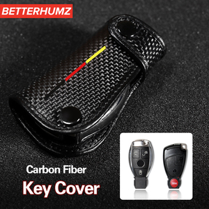 สำหรับ Mercedes Benz W203 W204 W205 W212 W211 GLA GLK C S E Class คาร์บอนไฟเบอร์หนังรถ Remote Key Fob กรณีคีย์ผู้ถือ