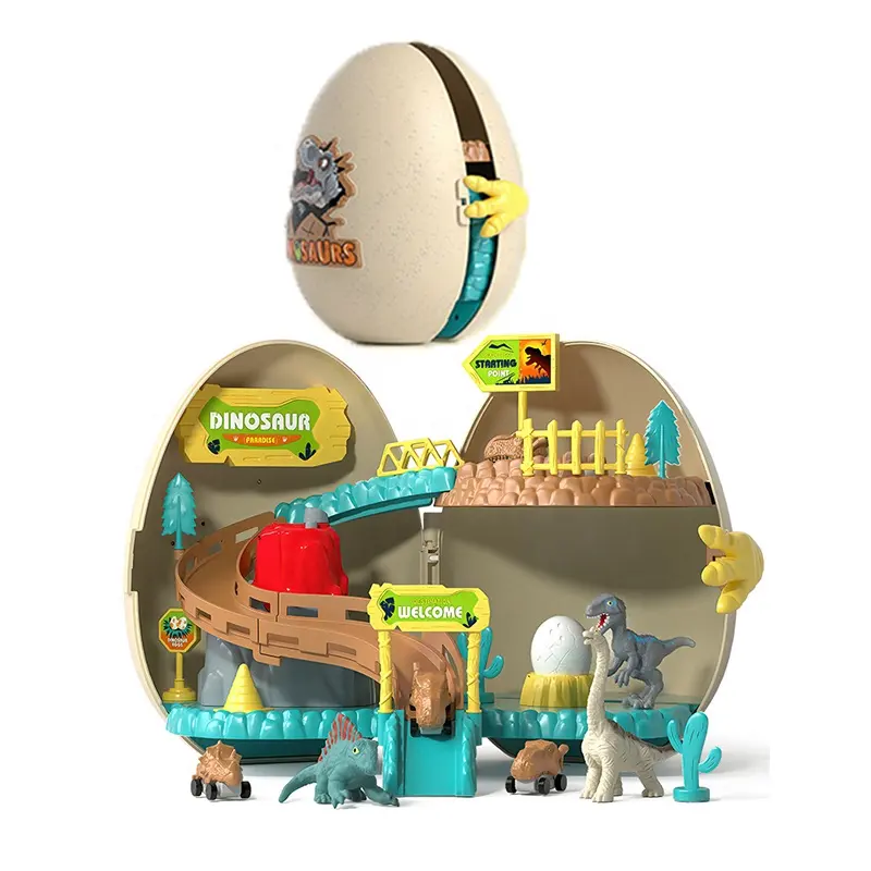 Migliori regali di compleanno stelo giocattolo pista veicoli auto attività di costruzione gioco Set Jumbo uovo dinosauro giocattolo per bambini