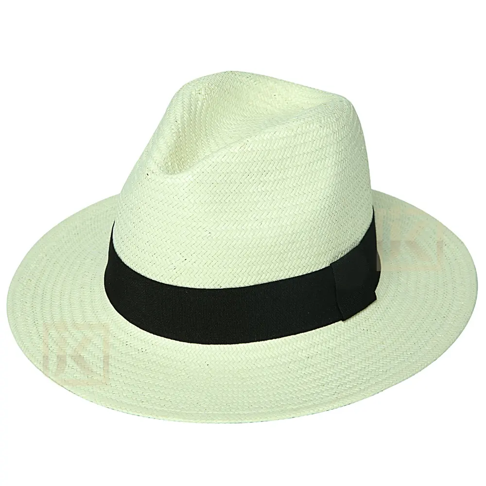 JAKIJAYI-Sombrero de Panamá de paja, ala ancha blanca de lujo, venta directa de fábrica, papel teñido liso, personaje de vida diaria, Oem