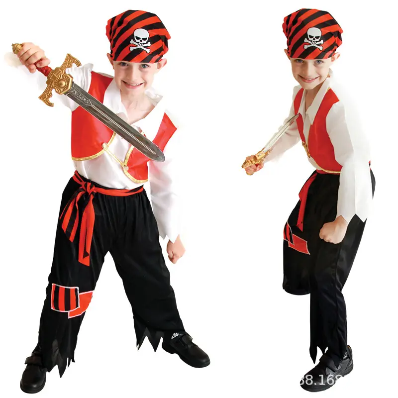 Disfraz de Halloween de Pirata para niños y niñas, cosplay de anime, baile, actuación