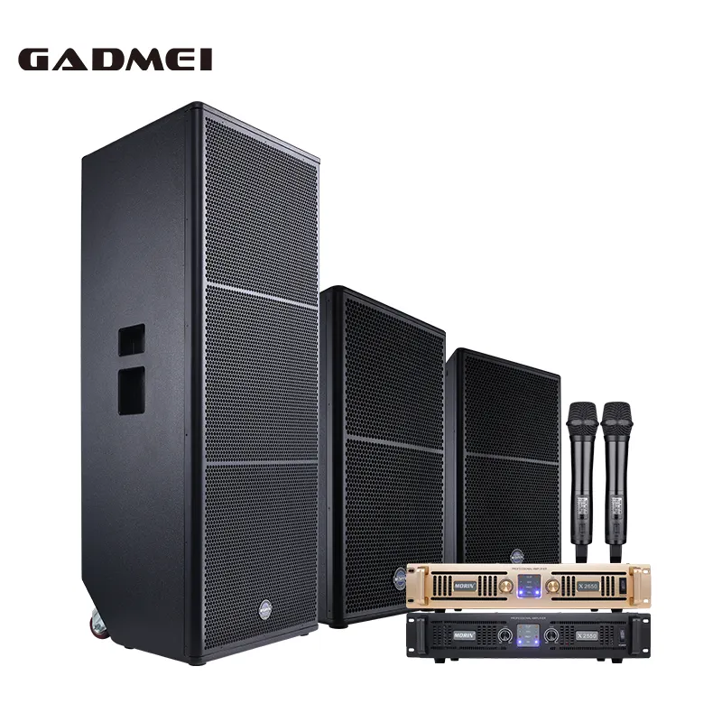 GADMEI ProオーディオCX215トロリーデュアル15インチパワードスピーカープロフェッショナルステージDj木製スピーカーサウンドボックス