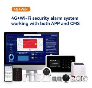 Sistema de alarma de seguridad controlado por aplicación 4G Gestión CMS para uso personal Detección de humo Material plástico ABS alimentado por batería - Product Image 6