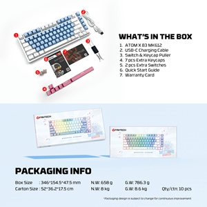 FANTECH MK612 Gaming <strong>Keyboard</strong> Programmable <strong>Mechanical</strong> <strong>Keyboard</strong> ARGB Lighting PC Laptop 83 Keys 75% Layout Gamer Wired <strong>Keyboard</strong> - Product Image 3