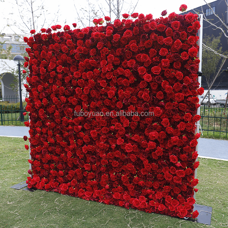 16 # mur de fleurs rouges