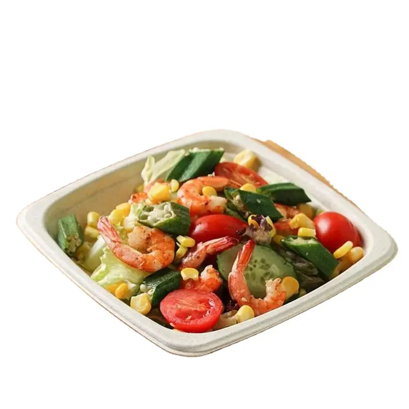 Récipient de papier jetable de 16oz pour la boîte à emporter biodégradable de récipient de nourriture pour le restaurant de salade recyclable