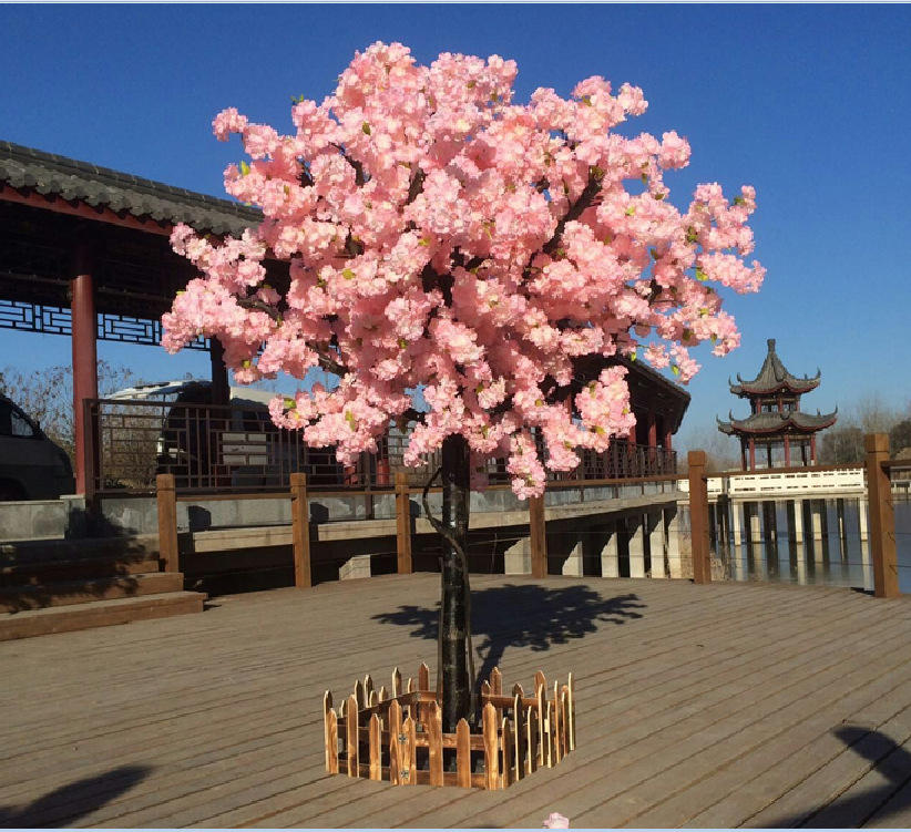 Arbre à fleurs de cerisier simulé à tige fine haute densité