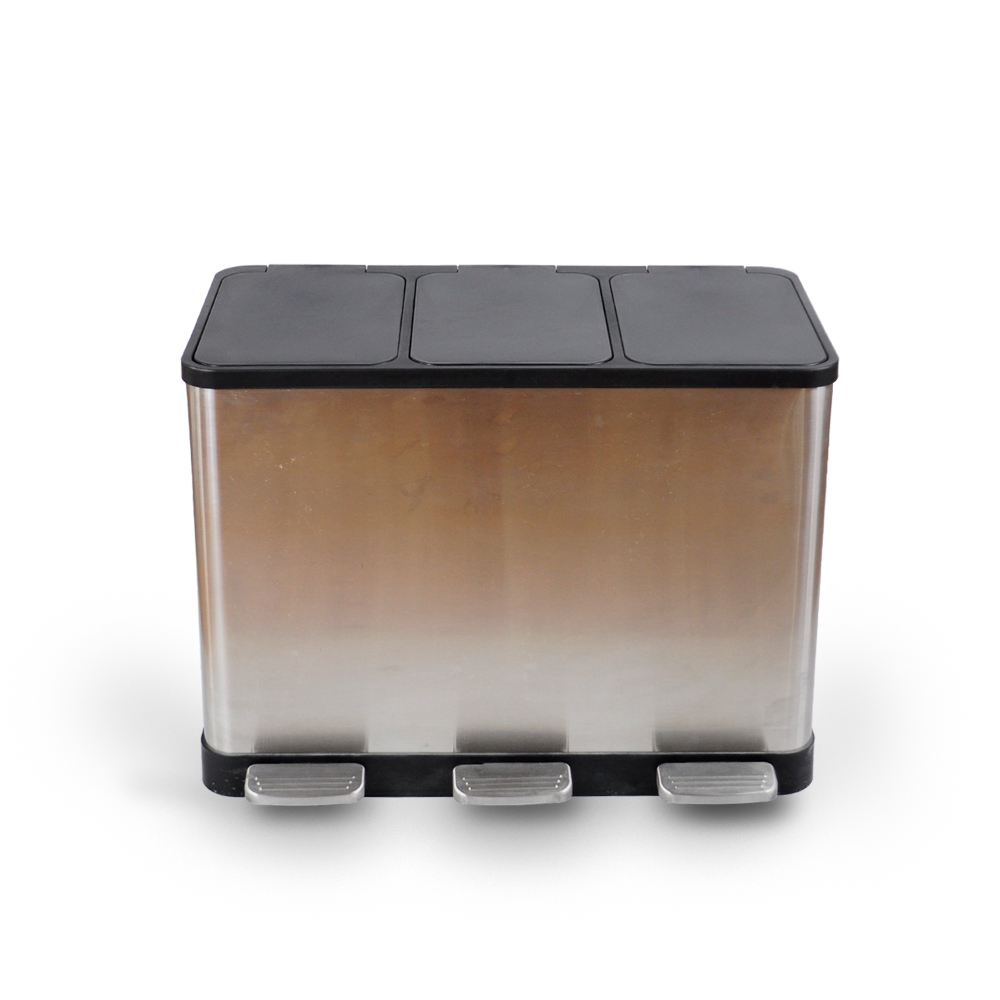 Classified Outdoor Rubbish Bin Park Street Metal Trash Can Sorting Trash And Recycling 3 in one Dustbin