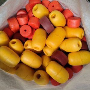 威海银球直销浮标厂家棕色椭圆形耐用Y-30网浮标Pvc Y30浮标捕鱼远洋船捕鱼