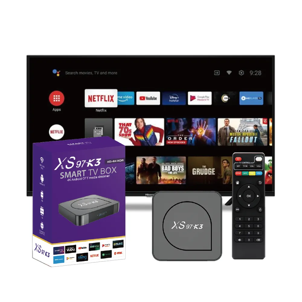 2023 ATV Allwinner H313 Android 13 TV Box con control remoto por voz BT compatible con resolución 4K y procesador de cuatro núcleos