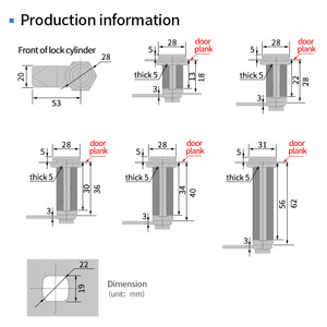 กุญแจล็อคประตูตู้ไฟฟ้า MS705กุญแจทรงกระบอกมีดีไซน์สามเหลี่ยม - Product Image 3