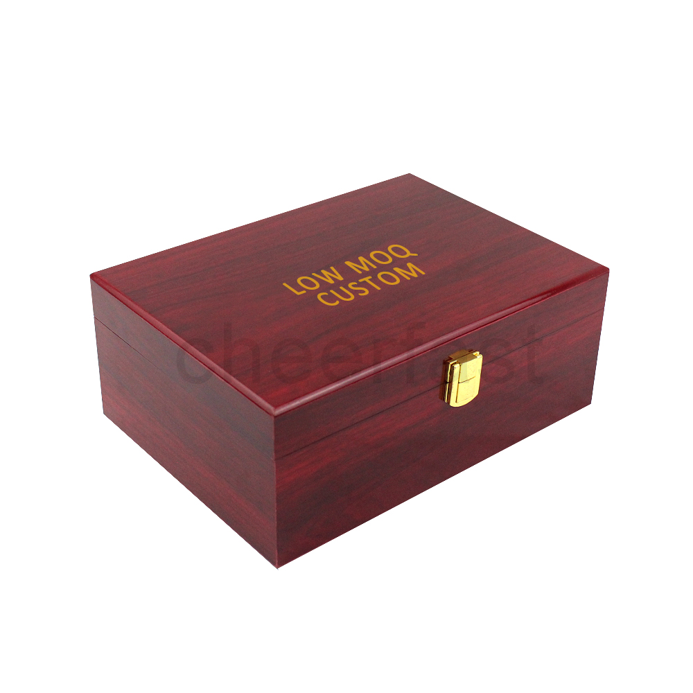 Caja de regalo de madera MDF rojo personalizado