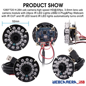ELP HD 720P USB 2,0 Módulo de cámara infrarroja de visión nocturna de bajo costo con 850nm Ir Leds para Videovigilancia de coche, sistema de estacionamiento - Product Image 4