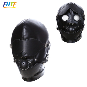 主导/顺从的束缚球堵嘴皮革面具线束BDSM情侣装