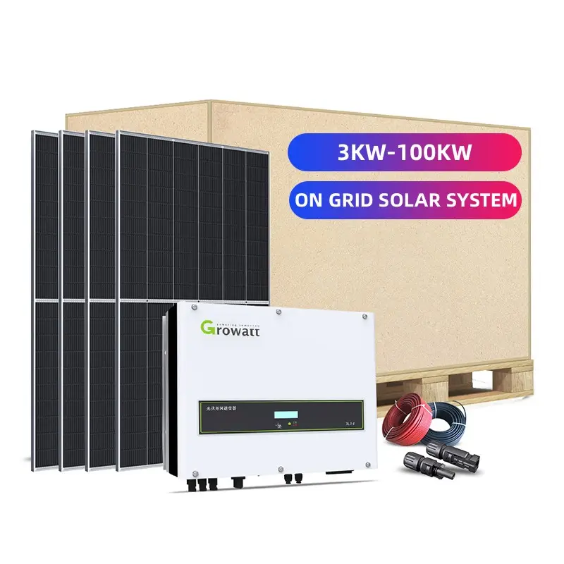 Izgara kravat güneş sistemi 5kw 10kw 30kw 50kw 1mw güneş enerjili enerji depolama sistemi güneş sistemi ev uydurma