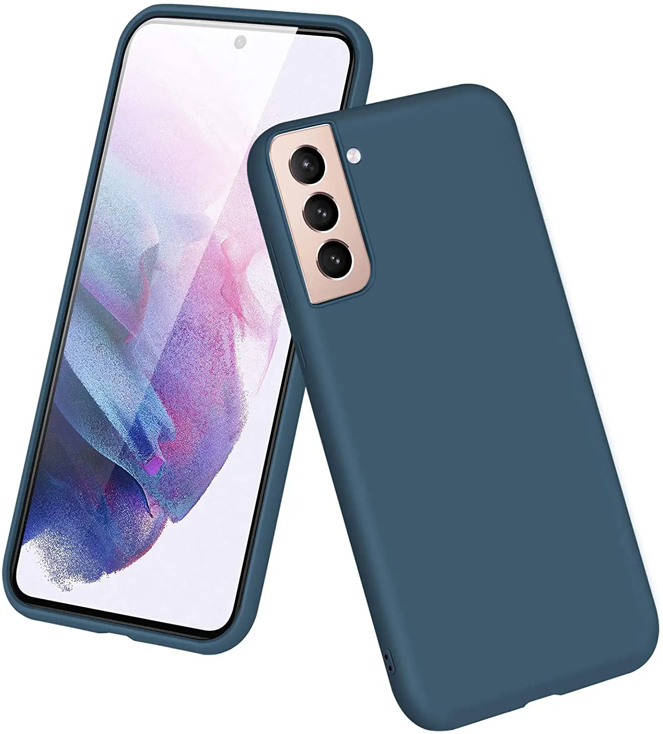 Liquid Silicone Case Fit Soft Silicone Matte Finish TPU Minimalist Phone Case Cover Compatible with Samsung Galaxy S21 5G