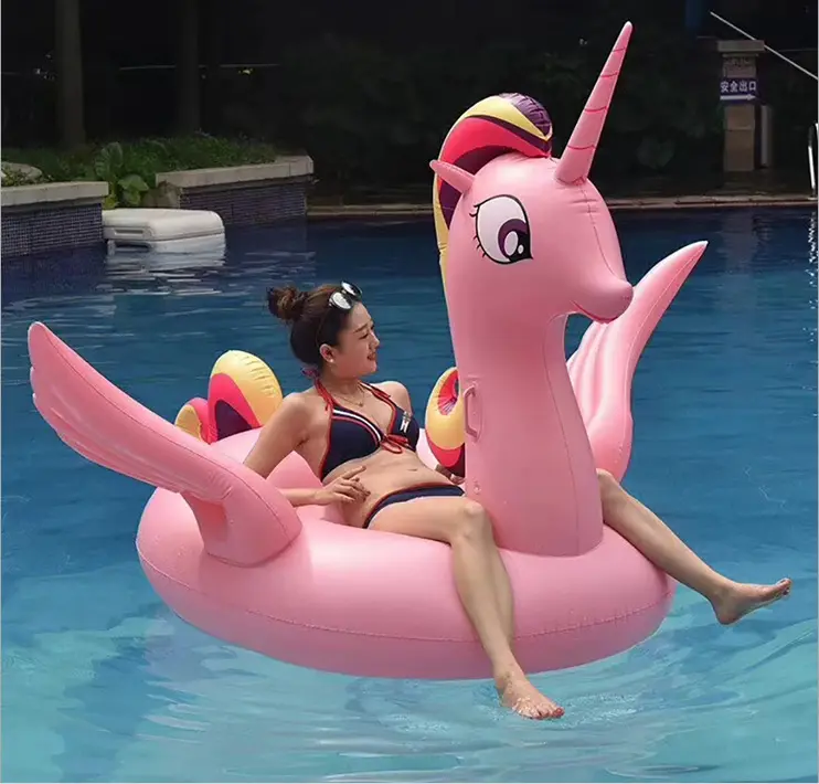B01 sin olor PVC playa juguete en forma de animal inflable piscina flotador unicornio flotador inflable rie-ons