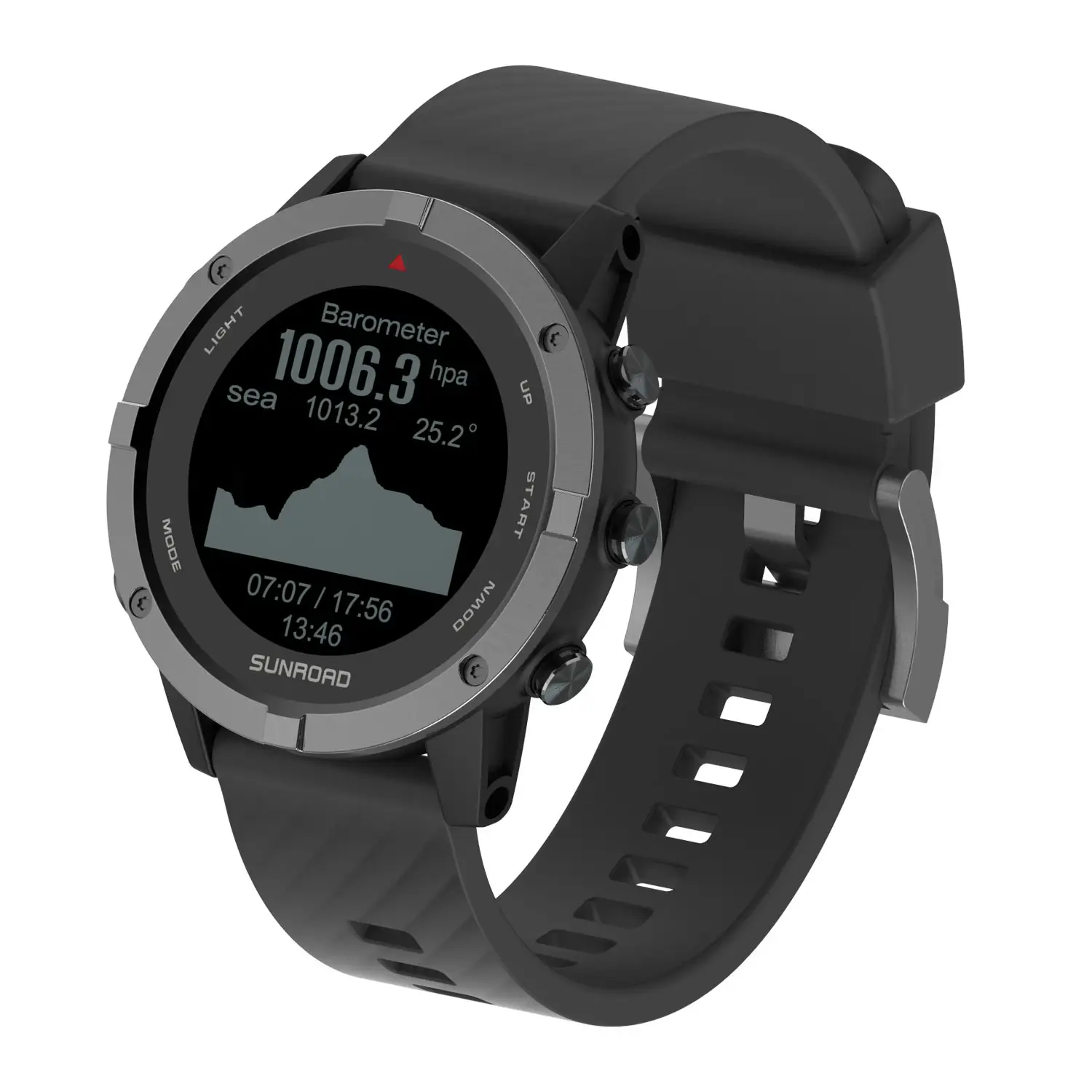 Sunroad GPS smart watch T3 10ATM impermeabile sport all'aria aperta diving altimetro barometro frequenza cardiaca bp orologio gps professionale