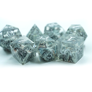 Trò chơi xúc xắc nhiều người chơi trực tuyến 16mm 20 Mặt chữ màu xanh lá cây đầy sao màu xanh đa diện xúc xắc Đặt đá bên trong - Product Image 6