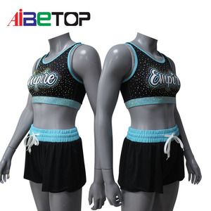 2025 ücretsiz özelleştirilmiş amigo Cheer eğitim giyer özel kendi tasarım Cheer spor kırmızı tank ve şort - Product Image 1