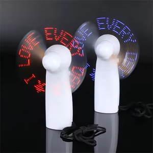 Logotipo personalizable Mini ventilador de mano Led Neon Glow Light Up Mensaje Ventilador Led Ventilador programable