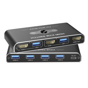 Conmutador KVM HDMI 2,0 personalizado de fábrica 4K60Hz Pantalla única-Control multidispositivo de 2/4 puertos para escenarios de juegos y oficina - Product Image 2