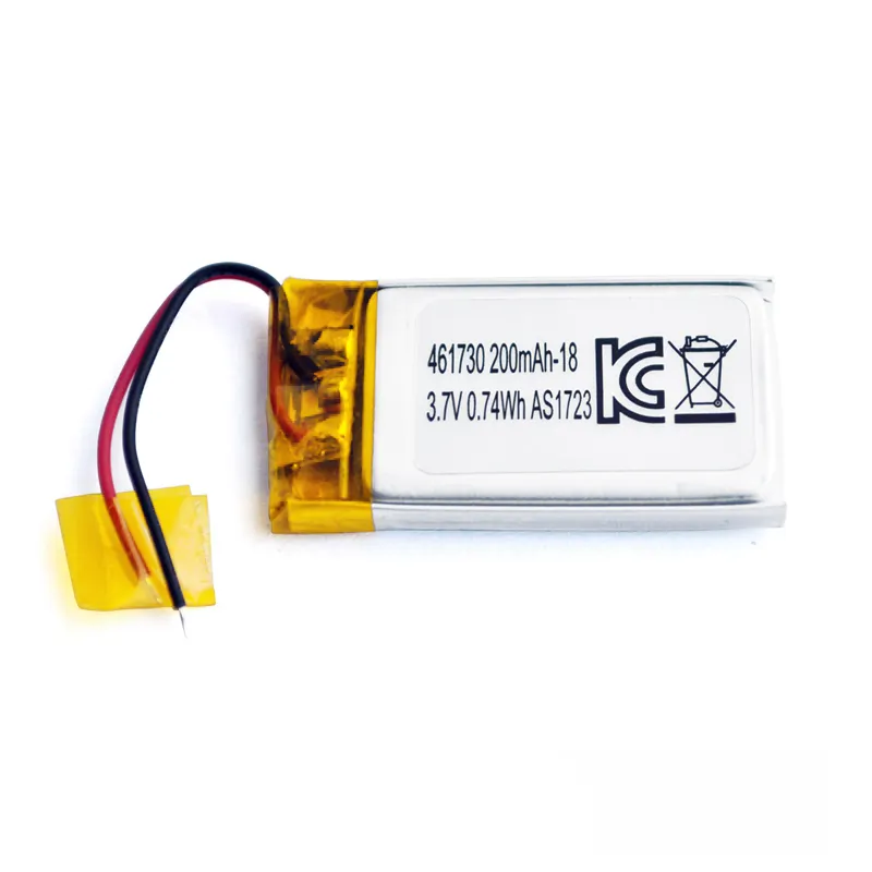 Pin Li Polymer Được Chứng Nhận UL KC CB BIS UN38.3 Pin Li Polymer 461730 3.7V 200MAh