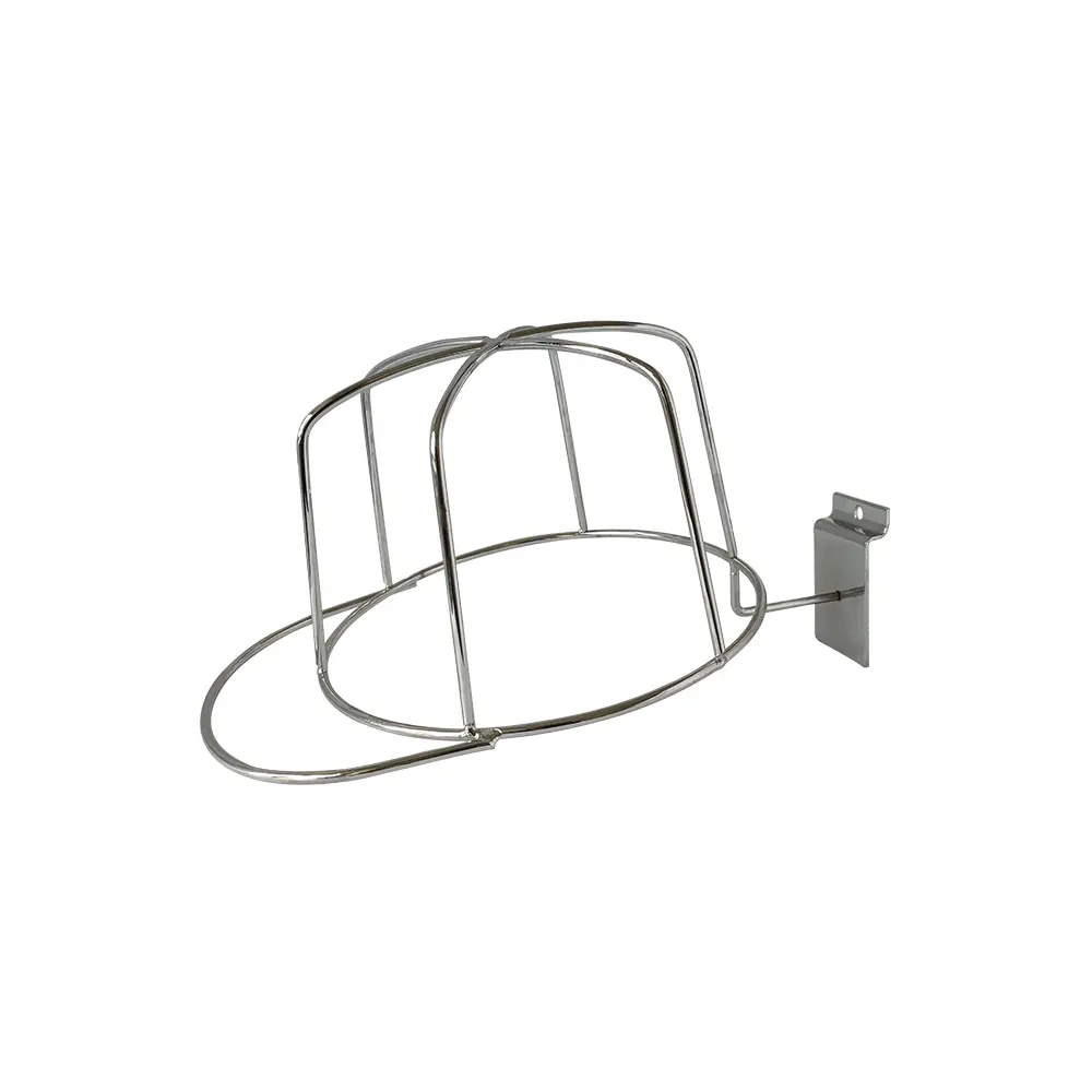 Supporto per cappelli in filo metallico ganci per espositori scaffale supporto per cappelli in metallo a doghe cromato accessori per esposizione cappello appeso
