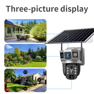 S03 4G/WIFI kamera güneş enerjili üç lensli yakınlaştırma kamerası 4MP HD görüntü tam renkli gece görüş desteği ile görüntü inversiyon - Product Image 2