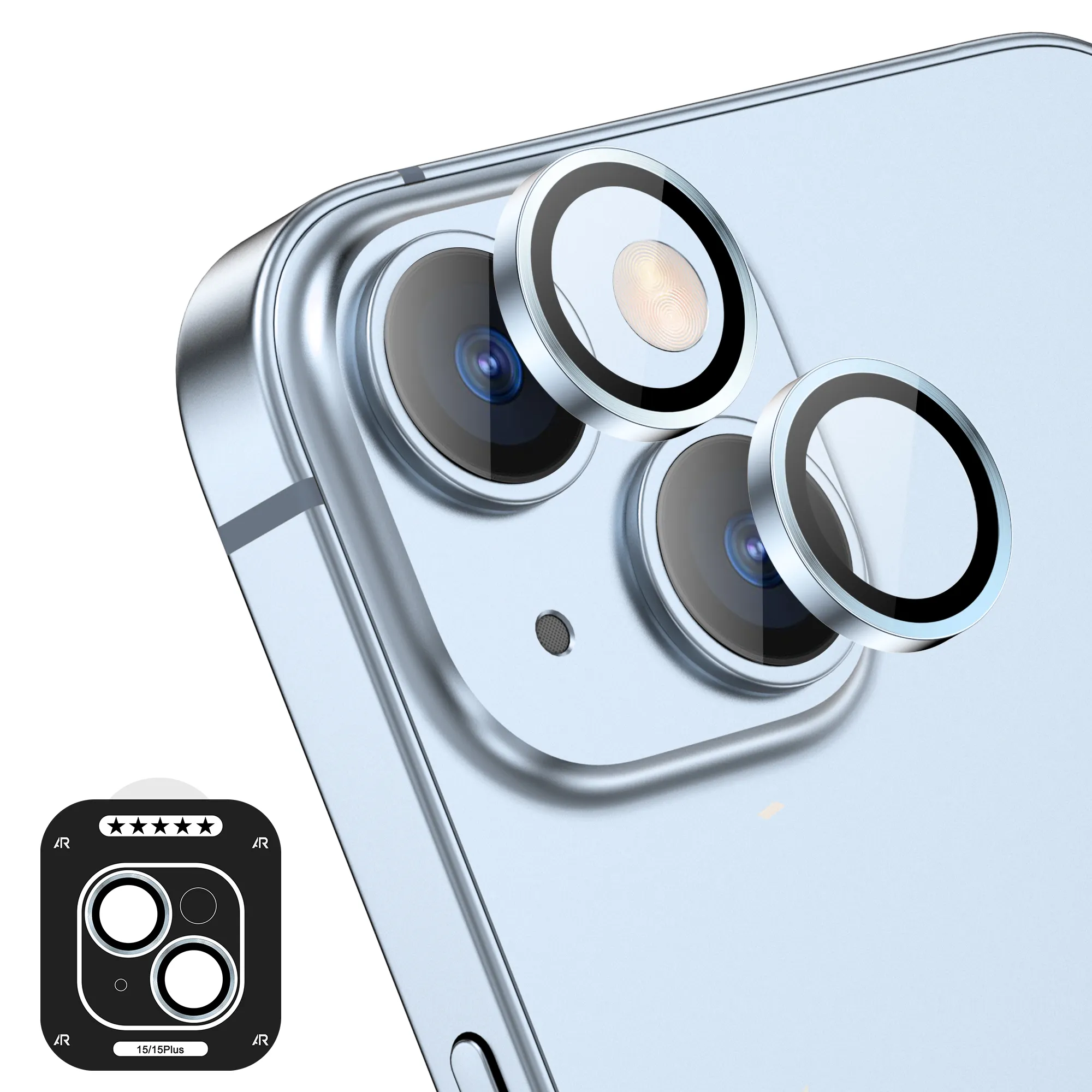 3D 9H Tempered Glass Máy Ảnh Ống Kính Bảo Vệ Cho iPhone 12 13 14 15 Pro Max Máy Ảnh Bảo Vệ Bìa