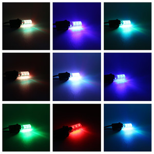 T10 Led 194 168 W5W 5050 SMD RGB araba Dome okuma lambası otomobiller kama lamba RGB uzaktan kumanda ile LED ampul denetleyici - Product Image 2