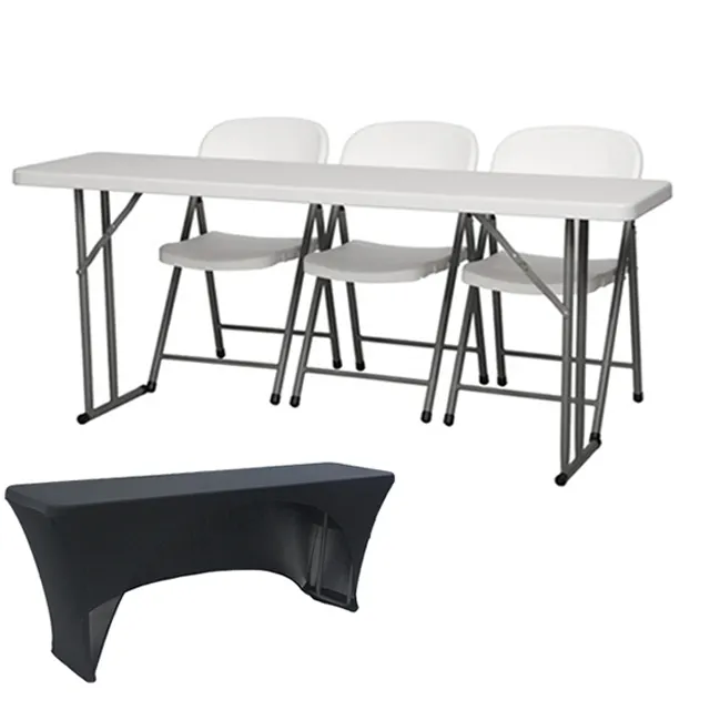 Компактный 6FT длинный узкий стол из полиэтилена высокой плотности 182 см офисный стол для конференций и тренировок складной стол