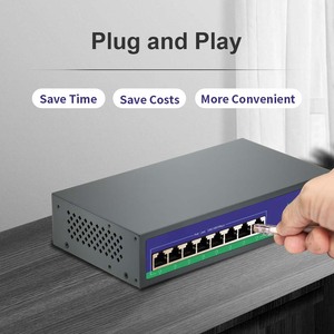 Hisourceフルギガビット8ポートイーサネットスイッチサポートIEEE 802.3af/at IPカメラ/CCTVセキュリティ用ネットワークスイッチ