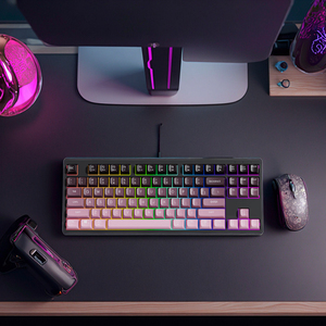 Teclado para juegos de computadora de 87 teclas estándar de alto valor, membrana degradada ergonómica, sensación ambiental para computadora portátil, PC, trabajo y juegos - Product Image 4