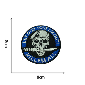 Çok renkli isteğe bağlı nakış kafatası savaş takımı sloganı taktik moral rozetleri cırt cırt kol bandı yamaları - Product Image 4