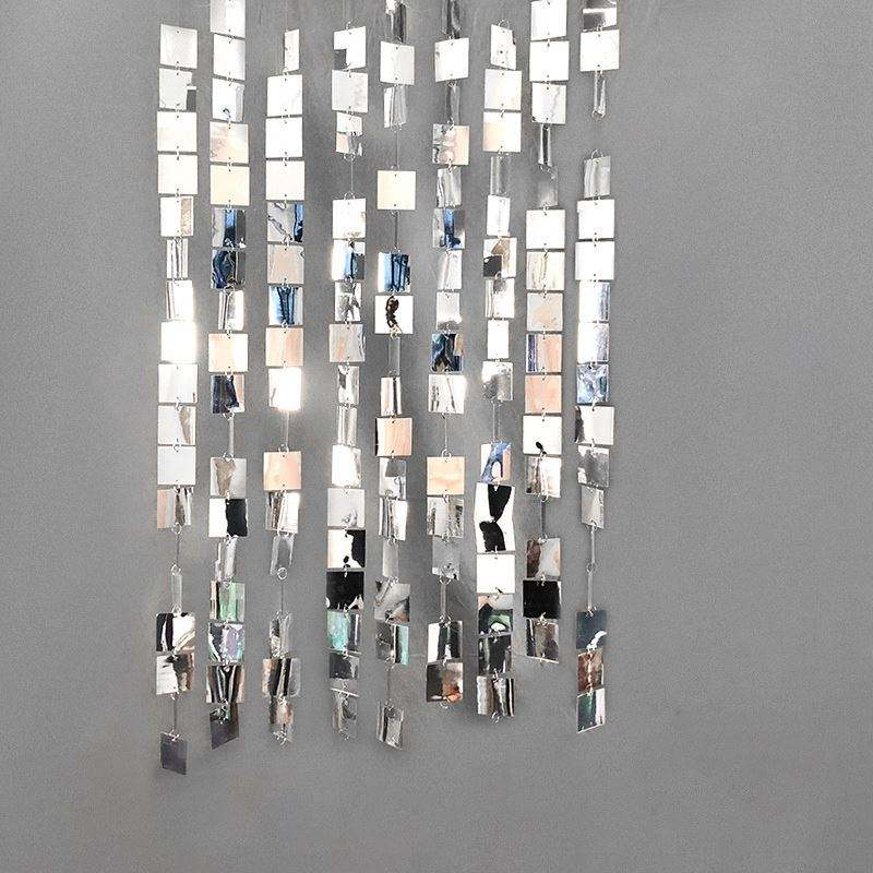 Paillettes carrées argentées (1 mètre de long)