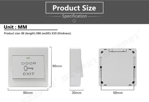 Plastic Panel Cover <strong>Push</strong> <strong>Exit</strong> <strong>Buttons</strong> for Access Control <strong>System</strong> - Product Image 3