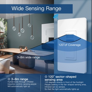 Interruptor de luz inteligente con Sensor de movimiento, interruptor de pared con WIFI, PIR, infrarrojo, de un solo polo - Product Image 3