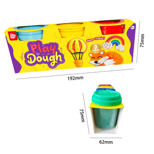 Süper yumuşak 100% doğal çocuklar modelleme 3 in 1 kil yeniden canlı çocuklar kil modelleme kiti yaşları için 3 + plastik malzeme
