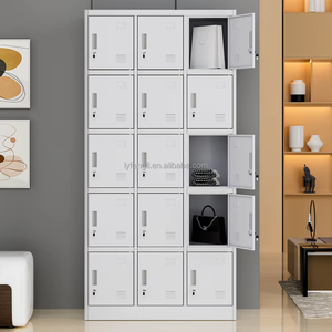 Ánh sáng màu xám 15-DOOR kim loại Locker Tủ lưu trữ với khóa chìa khóa cho phòng tập thể dục hoặc công nhân 'thay đổi phòng - Product Image 3